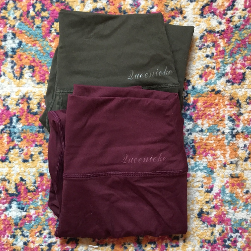 Bundle of Green and Maroon Workout Leggings